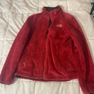 North face furry pink jacket